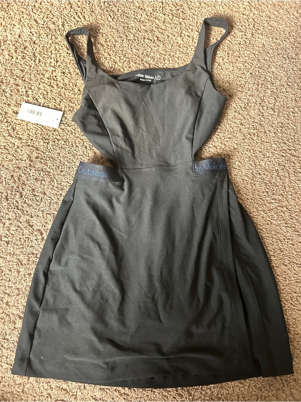 Outdoor Voices Black Strappy Court Dress